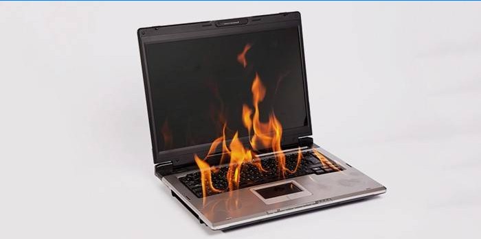 The laptop shuts down itself due to overheating