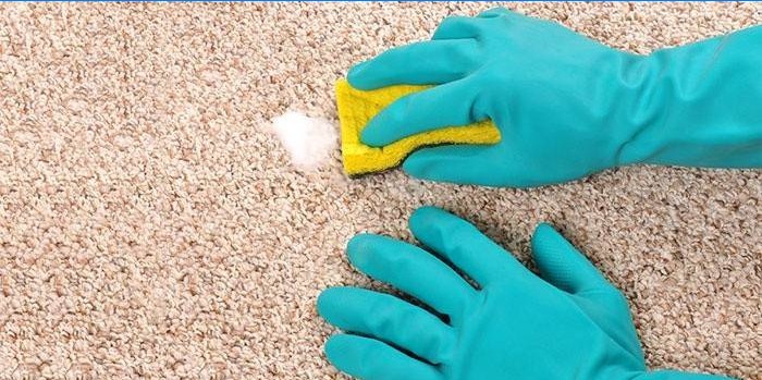 Cleaning the carpet from dirt