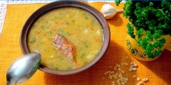 Smoked chicken pea soup