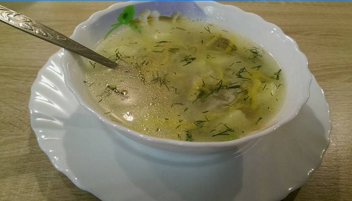 Plate of Mushroom Soup with Vermicelli