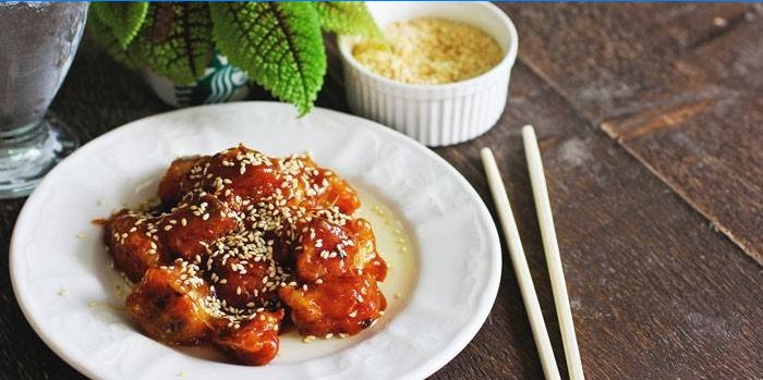 Caramelized with sesame seeds