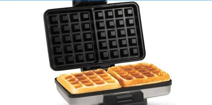 waffles in an electric waffle iron