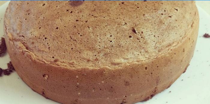 Ready-made sour cream sponge cake with cocoa