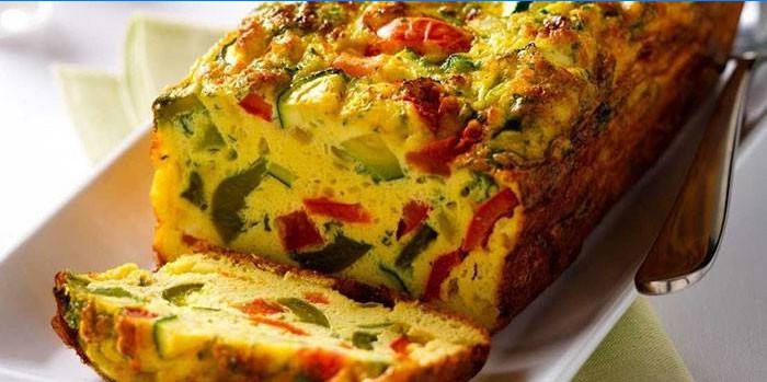 Baked omelet with vegetables