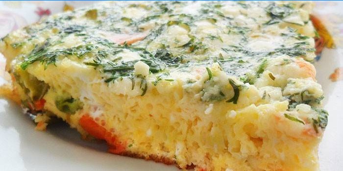 Omelet with cottage cheese and herbs