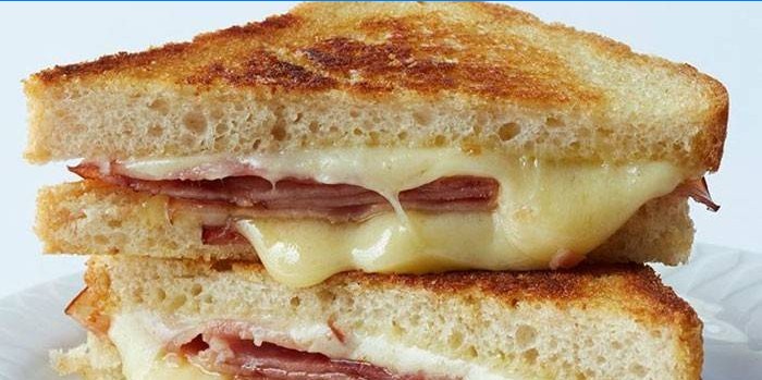Ham and Cheese Sandwich Before Serving