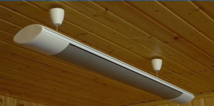 EcoLine infrared heater with ceiling mount system