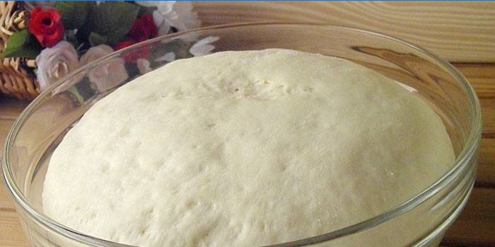 Yeast dough in bowl