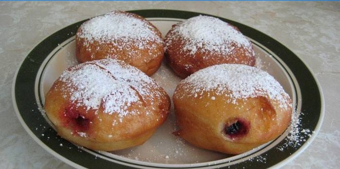Fried donuts with berry filling
