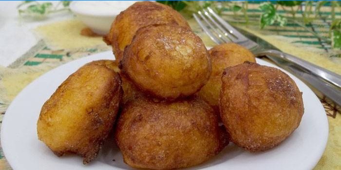 Pan fried potato balls