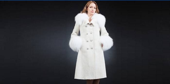 Girl in a white muton coat