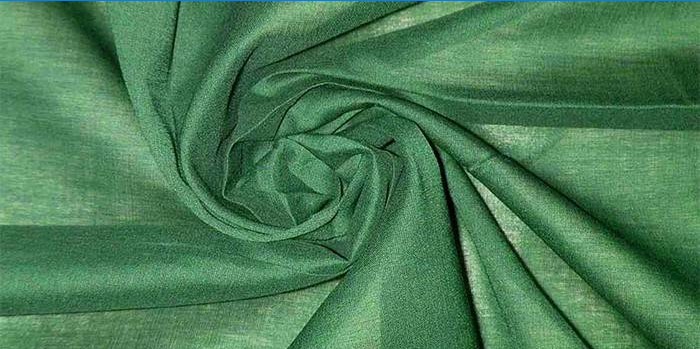 Green poplin fabric