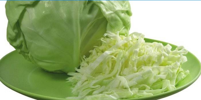 Shredded Cabbage and Head of Cabbage