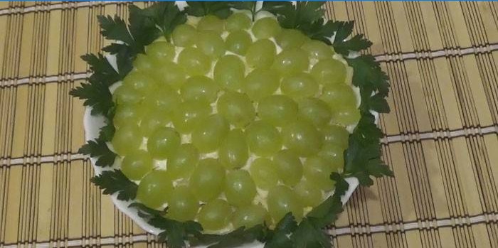 White grape salad on a platter