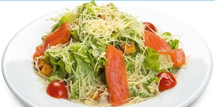 Caesar Salad with Red Fish