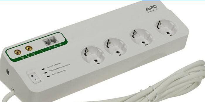 Surge protector for TV and telephone APC PMF83VT-RS