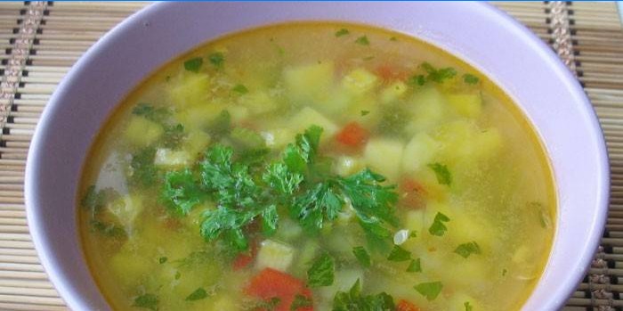 Vegetable soup with celery