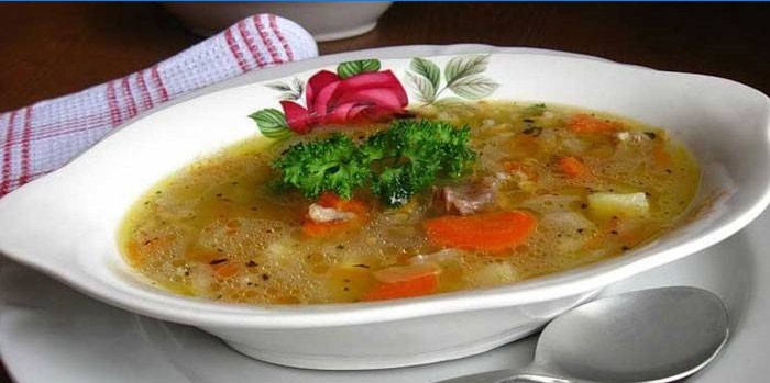 Soup with Potatoes and Pork Meat