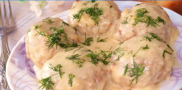 Chicken meatballs in a creamy sauce