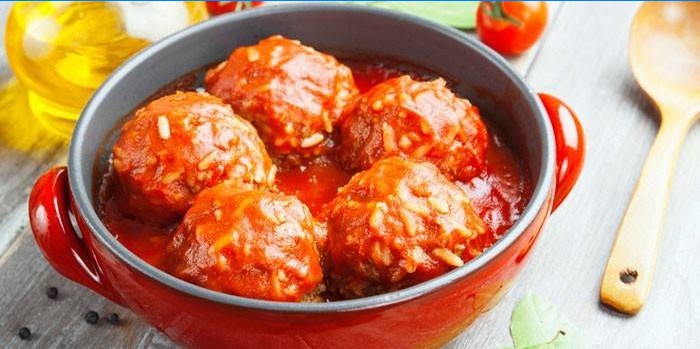 Minced meatballs with rice