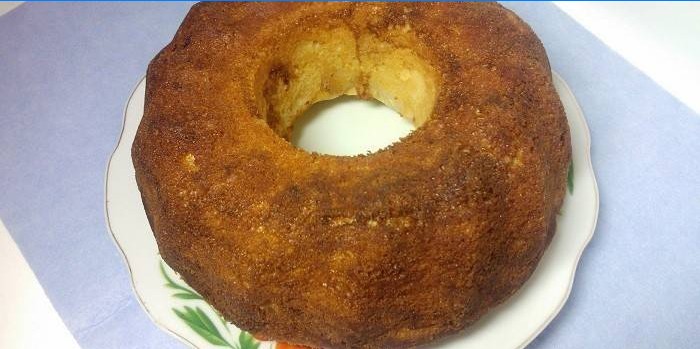 Ready-made curd cake on a dish
