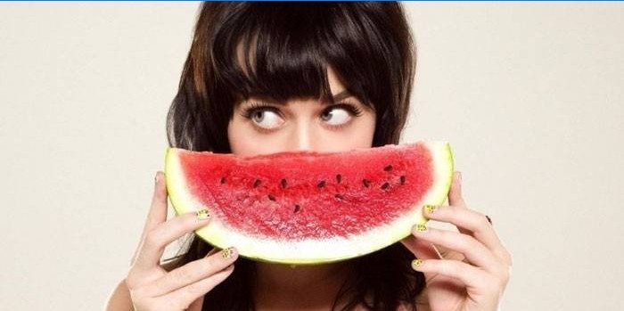 Girl with a slice of watermelon