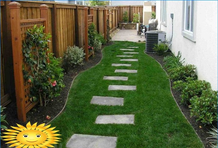 Arrangement of a narrow side yard