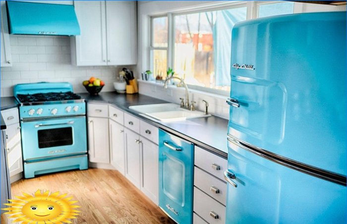 Bright household appliances in the kitchen: photo selection