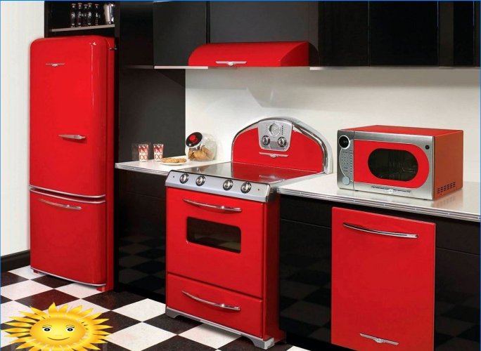Bright household appliances in the kitchen: photo selection