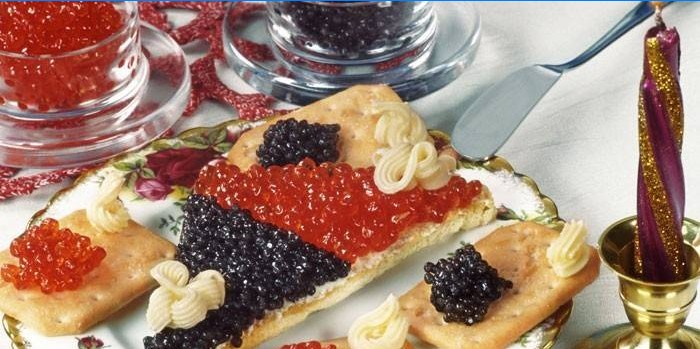 Red and Black Caviar Crackers