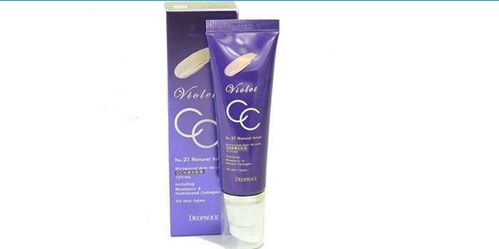 Violet CC cream for normal skin Deoproce