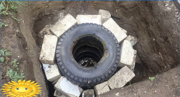 Drain pit from tires