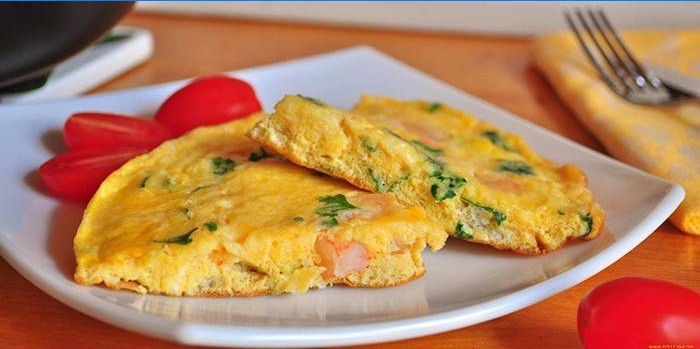 Omelet and tomatoes
