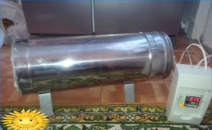Homemade muffle furnace in a stainless steel housing