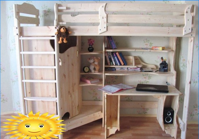 Do-it-yourself loft bed with a work area