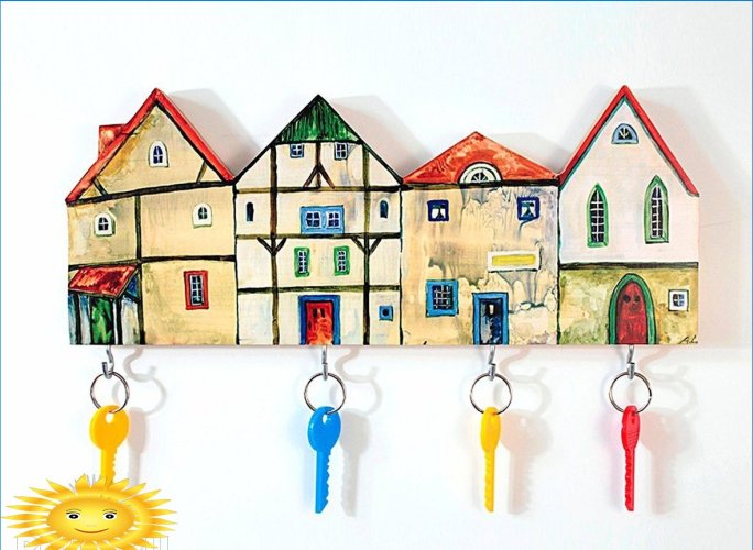 Do-it-yourself wall key keeper: photo selection
