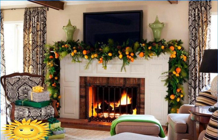 Fireplace shelves: choice of material and decor