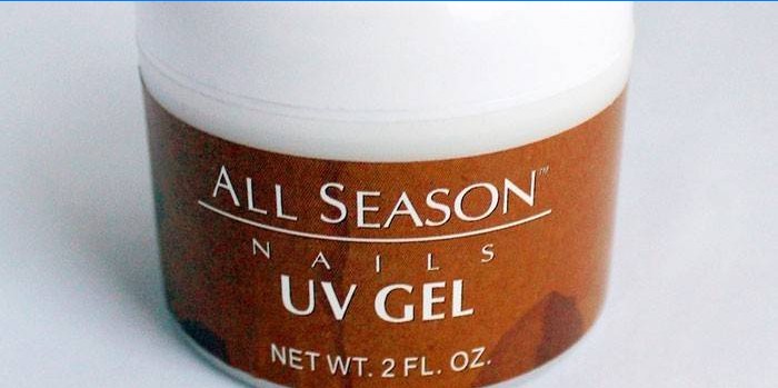 Jar of gel for nail extension All season