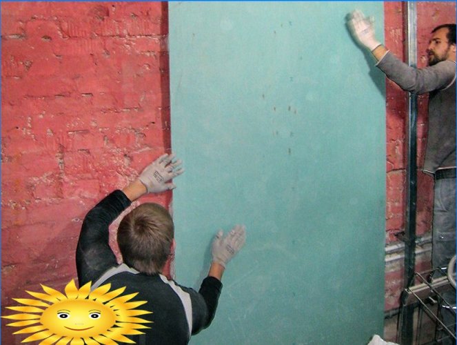 GKL finishing: leveling the walls with plasterboard