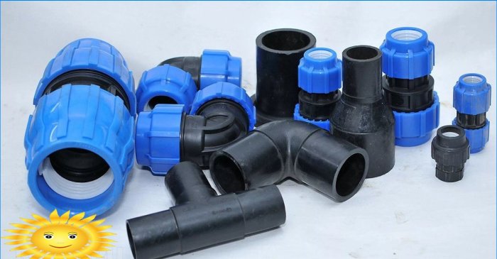 Compression fittings for polyethylene pipes