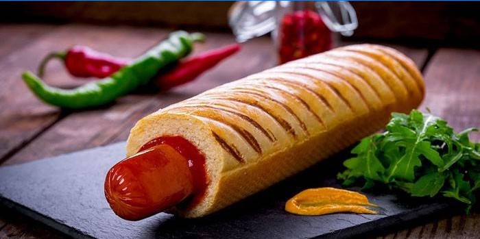 French hot dog with cheese