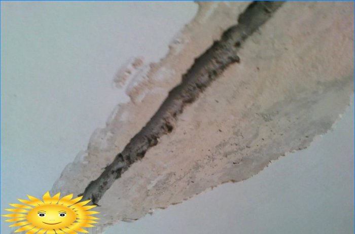 How to remove cracks in the ceiling