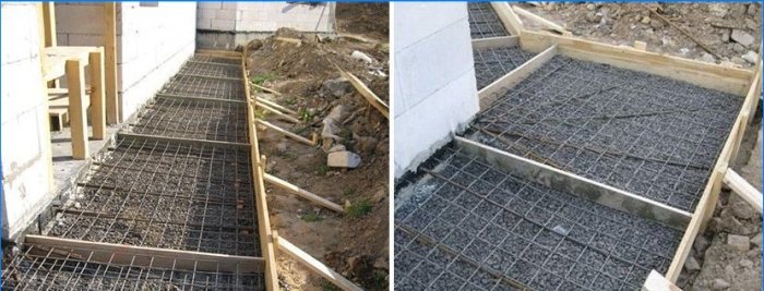 Reinforcement of the concrete blind area