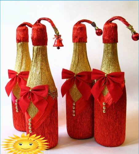 Ideas for Christmas Decorating a Champagne Bottle