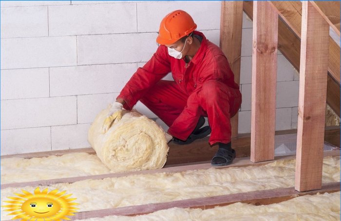 Insulation of the attic floor with mineral wool