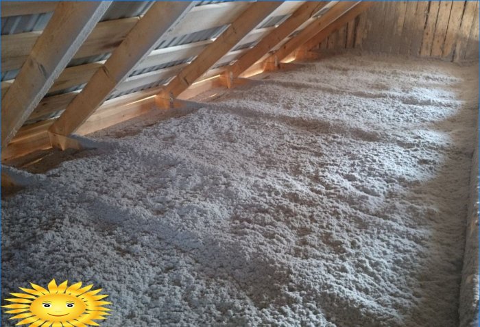 Attic insulation with ecowool