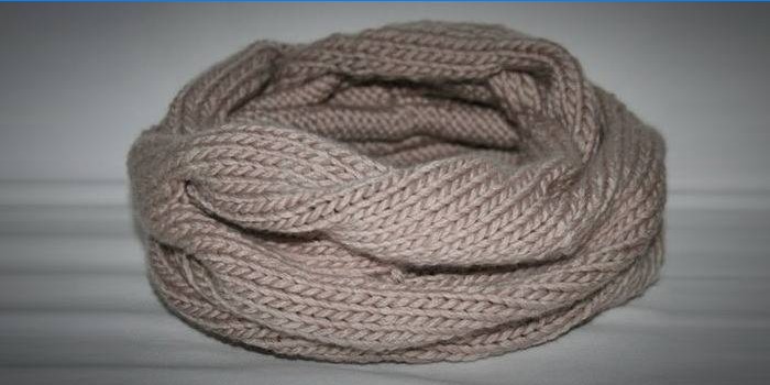 Beige knitted snood