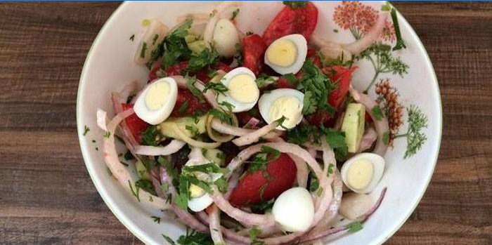 Tomato Quail Egg Salad