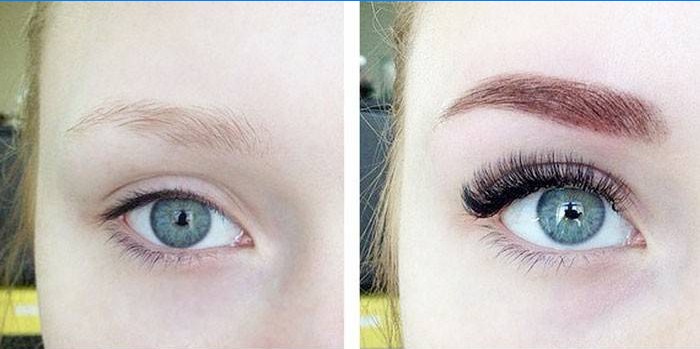 Eyelashes before and after classic extensions