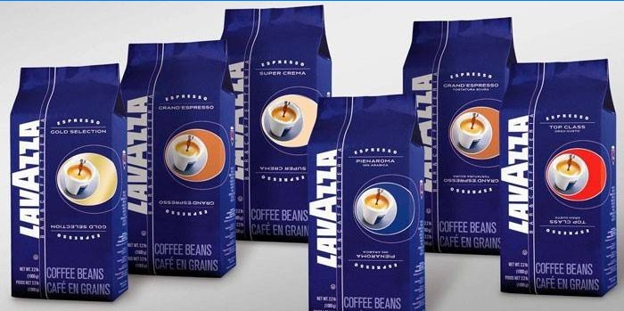 Packed in packs of Italian coffee beans from the brand Lavazza
